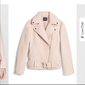 Boxy Wool-Blend Belted Moto Jacket